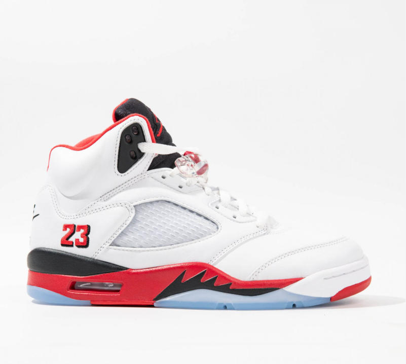 Jordan 5 Retro Fire Red Black Tongue (2025)