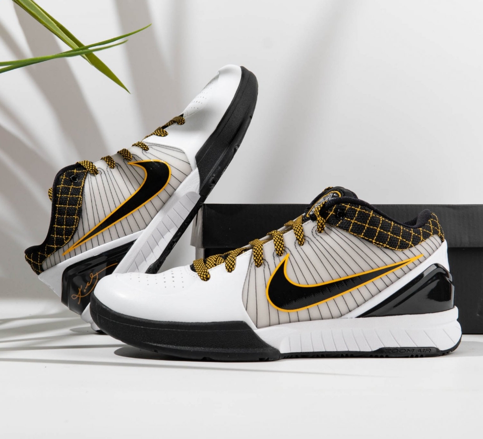 Nike Kobe 4 Protro White Black Del Sol